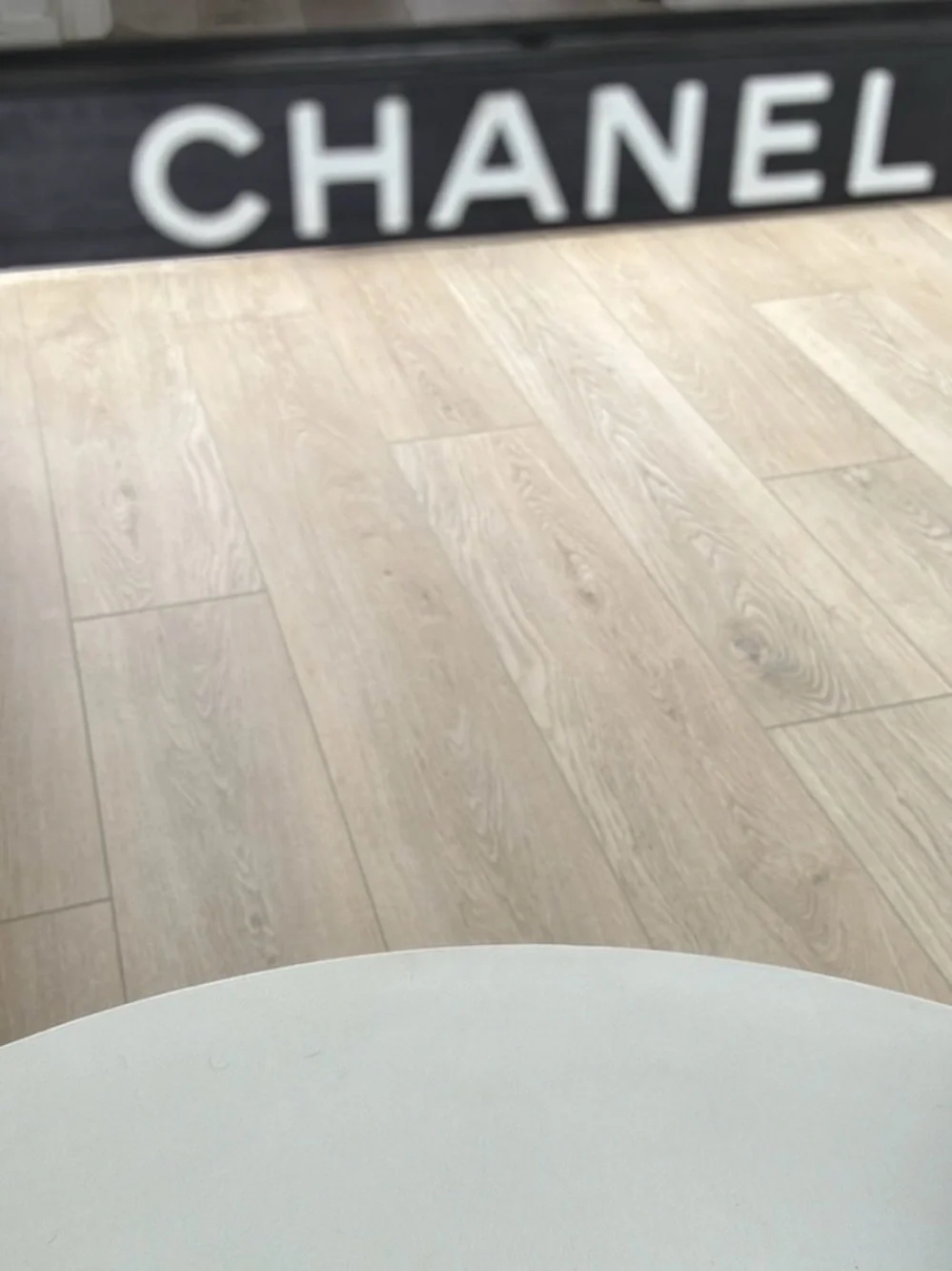 CHANEL Black Trifold Logo Vanity Mirror